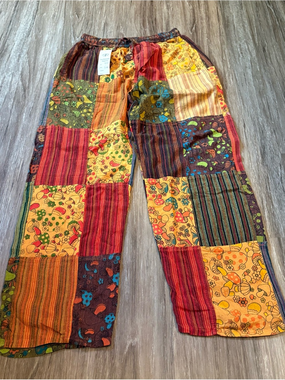 Kathmandu Patchwork Boot-Cut Flare Pants Inseam 29/waist13” Stretchy